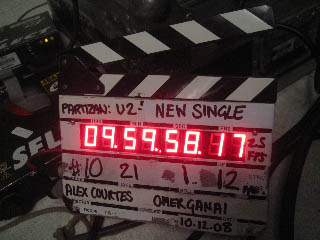 U2 on the set